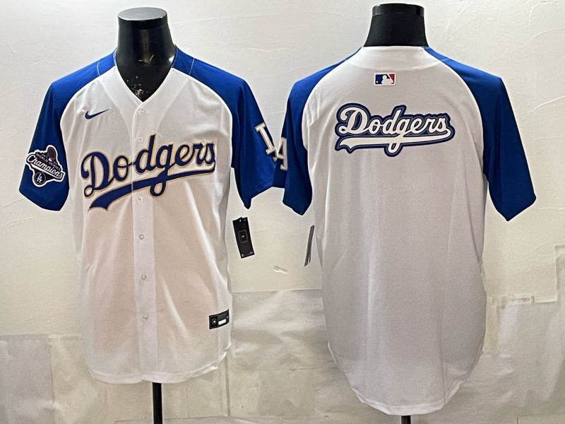 2026 Men Nike Los Angeles Dodgers Blank White blue Game MLB Jersey 008->los angeles dodgers->MLB Jersey